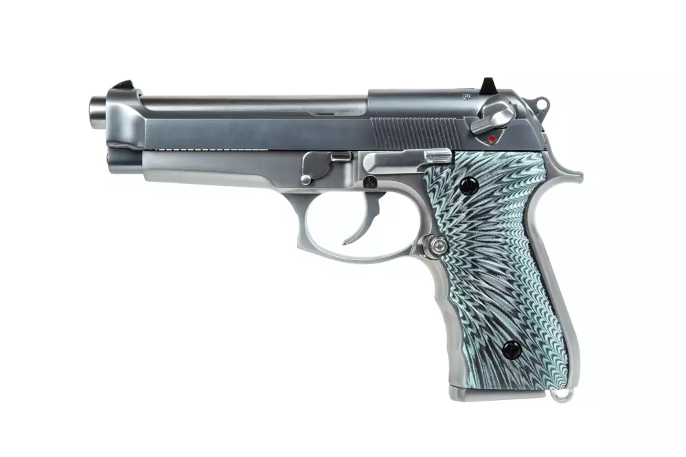 Replika plynovéováové pistoli M92 EAGLE - stříbrná