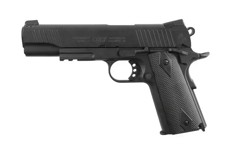 COLT 1911 Rail Gun ® CO2 Black Matt 6 mm GBB Pistol Replica - Black