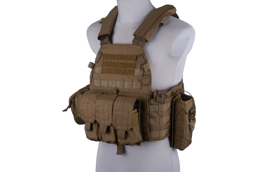 Gilet tactique 94K type Plate carrier M4 - brun coyote
