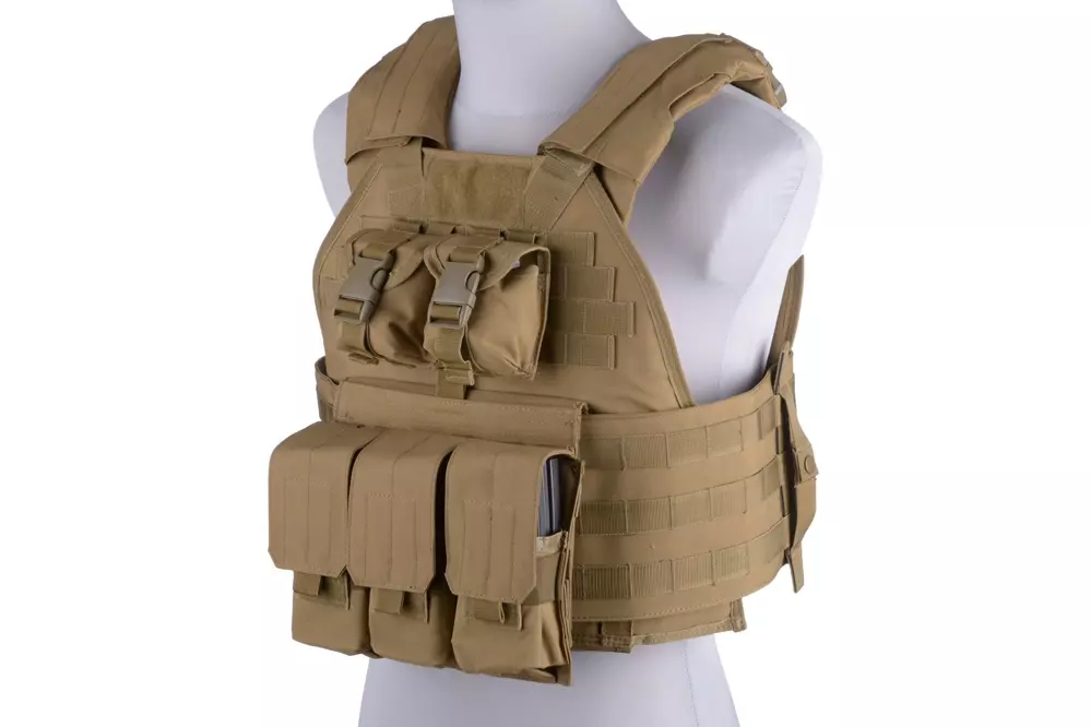 Gilet tactique type Plate carrier - tan