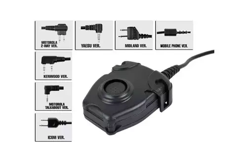 Bouton PTT avec fiche militaire Peltor (Yaesu)
