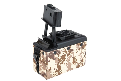 Elektryczny magazynek pudełkowy A&K na 2000 kulek do replik typu M249 Digital Desert