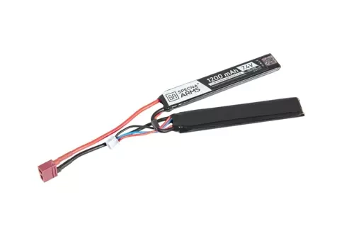 LiPo 7,4V 1200mAh 15/30C Battery - Butterfly Configuration - T-Connect (Deans)