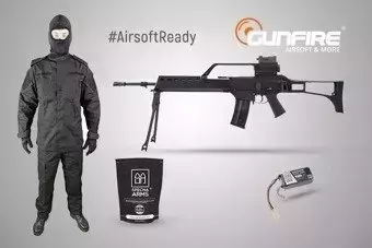 Zestaw #AirsoftReady - replika + akumulator + kulki + mundur