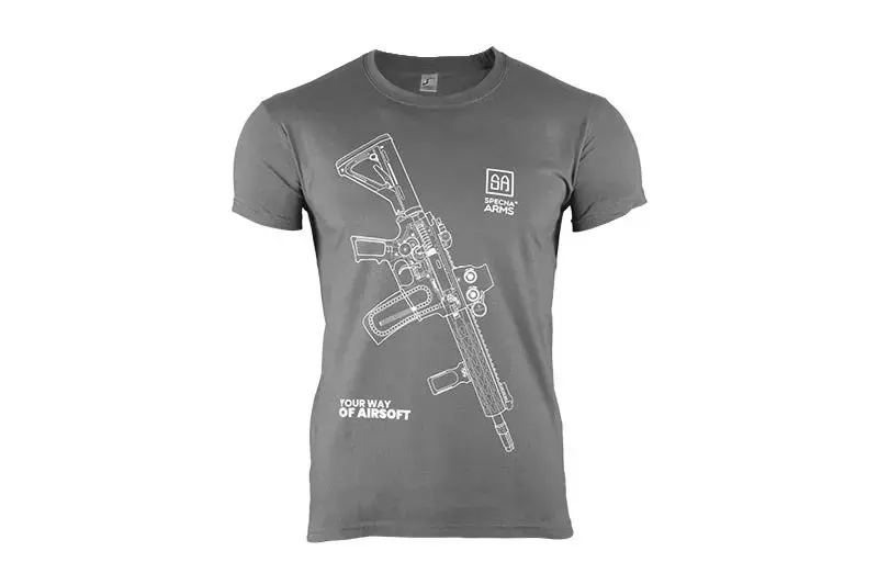 Camiseta Specna Arms - Your Way Of Airsoft 01 - gris/blanco